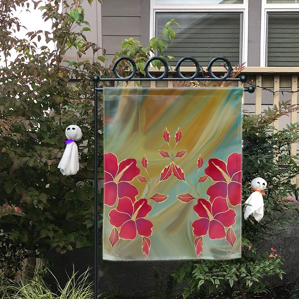 Hawaiian Hibiscus Water Color Flag - AH - Polynesian Pride