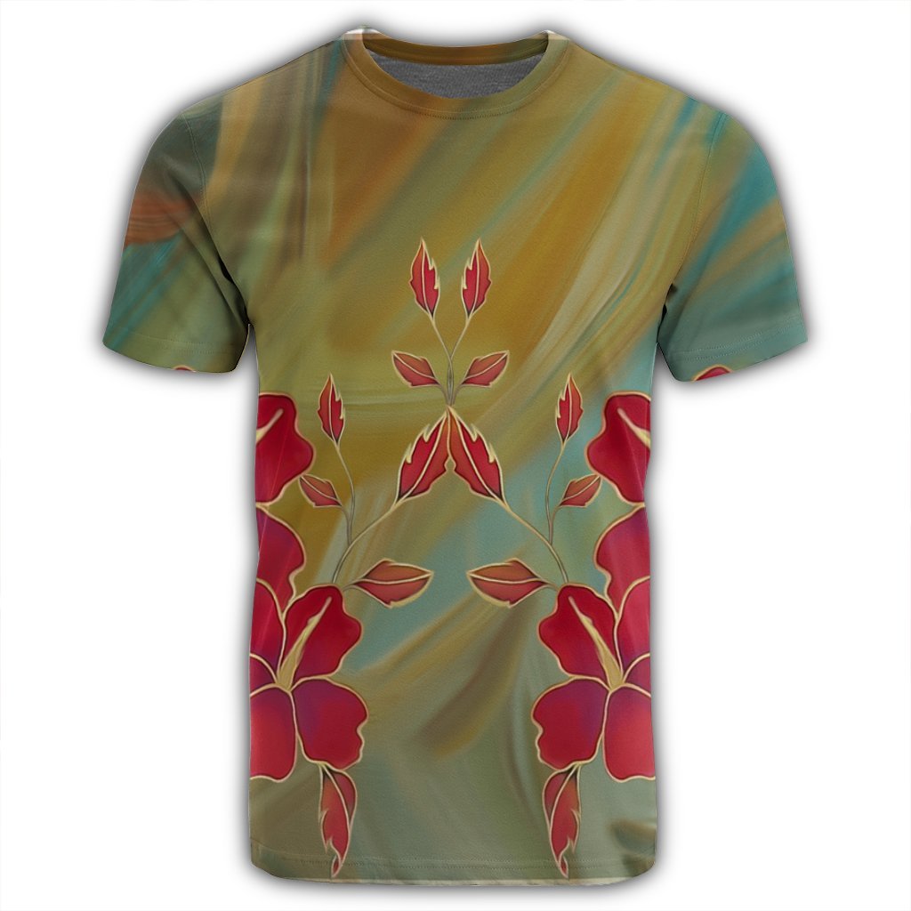 Hawaiian Hibiscus Water Color T Shirt - Polynesian Pride