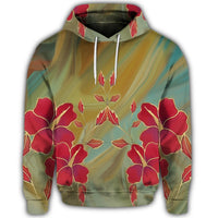 Hawaiian Hibiscus Water Color Hoodie - Polynesian Pride