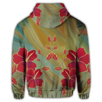 Hawaiian Hibiscus Water Color Zip Hoodie - Polynesian Pride