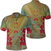 Hawaiian Hibiscus Water Color Polo Shirt Unisex Black - Polynesian Pride