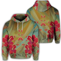 Hawaiian Hibiscus Water Color Hoodie Unisex Art - Polynesian Pride