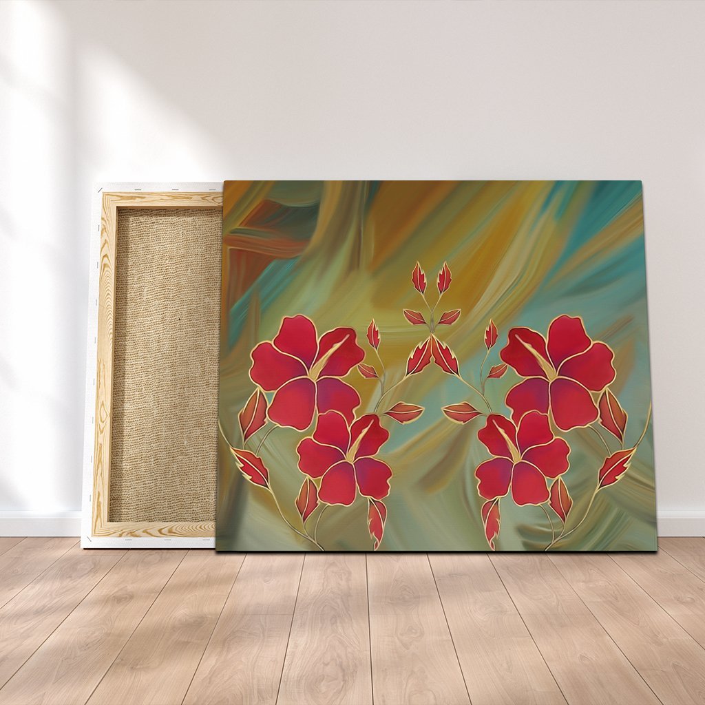 Hawaiian Hibiscus Water Color Canvas - AH Canvas Poly-cotton - Polynesian Pride