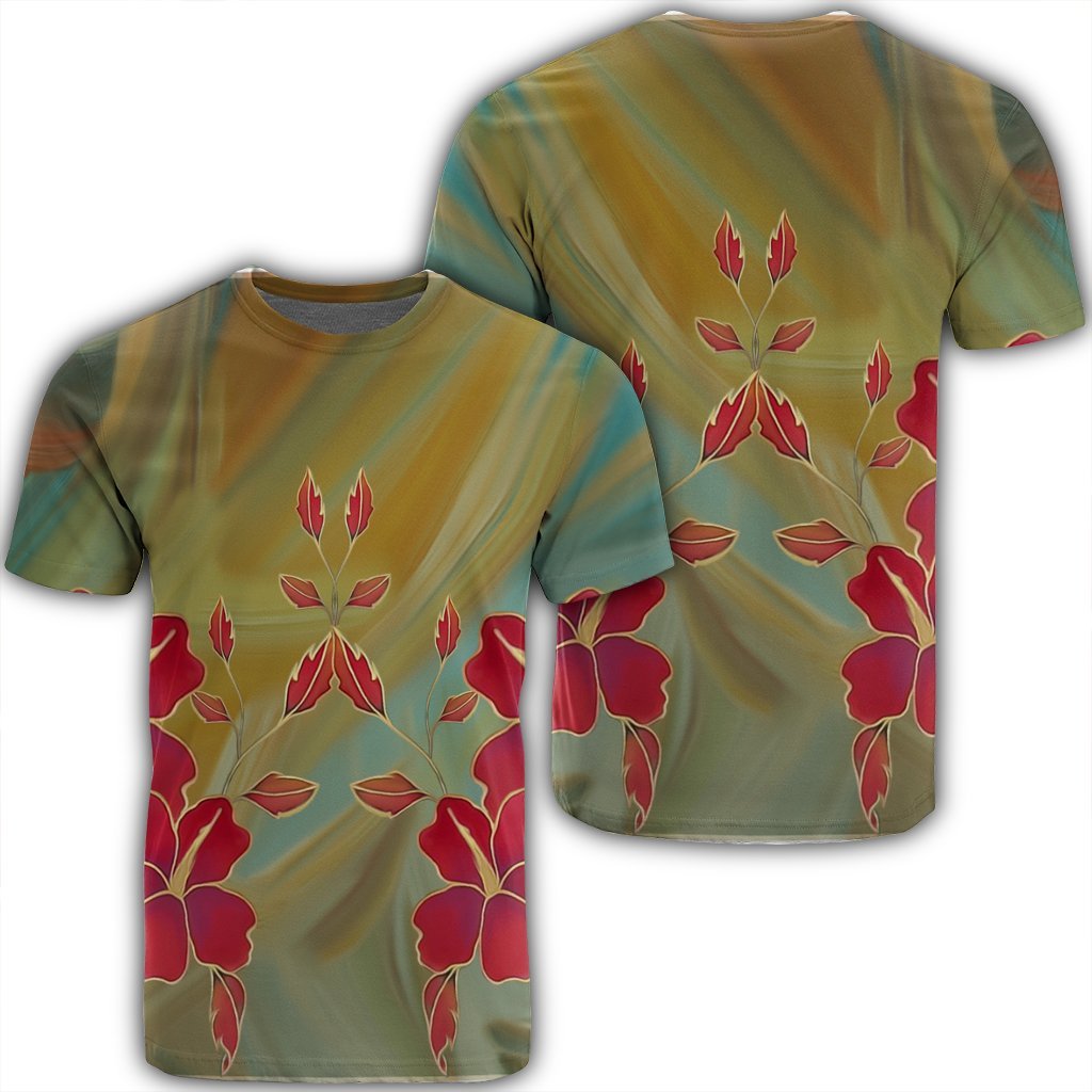 Hawaiian Hibiscus Water Color T Shirt Unisex Black - Polynesian Pride
