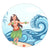 Hawaiian Hula Dance Cartoon Hibiscus Wave Round Carpet - AH Round Carpet Luxurious Plush - Polynesian Pride