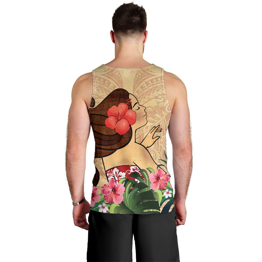 Hawaiian Hula Girl And Hibiscus Polynesian Tank Top - AH - Polynesian Pride