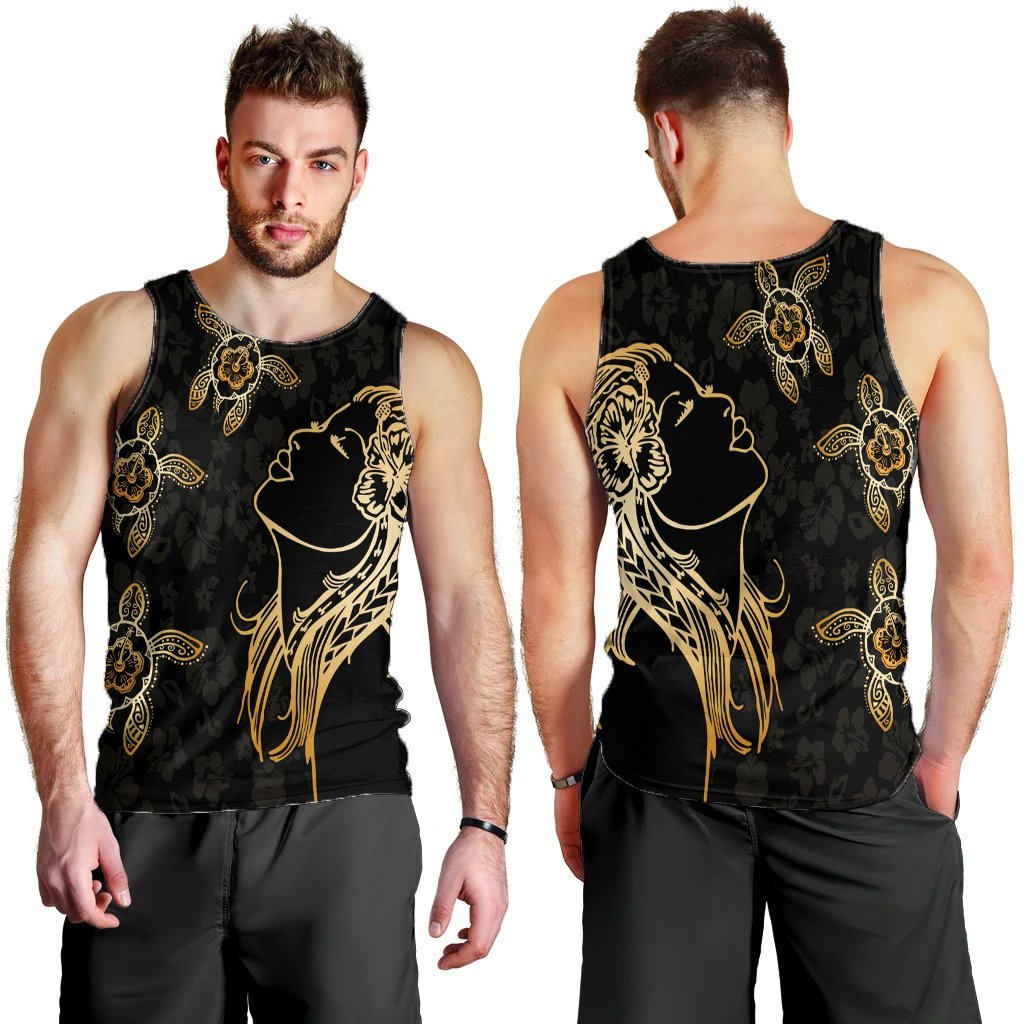 Hawaiian Hula Girl And Turtle Hibiscus Tank Top - AH - Polynesian Pride