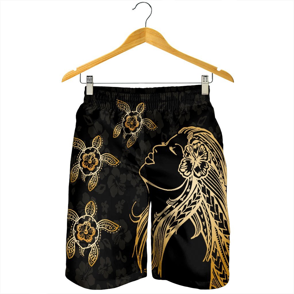 Hawaiian Hula Girl And Turtle Hibiscus Men's Shorts - AH - Polynesian Pride