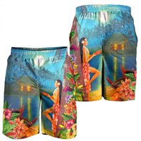 Hawaiian Hula Girl Sing In Aboriginal Village Aat Night Men's Shorts - AH - Polynesian Pride