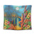 Hawaiian Hula Girl Sing In Aboriginal Village Aat Night Tapestry - AH Wall Tapestry Black - Polynesian Pride