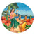 Hawaiian Hula Sing Dance On Beach Round Carpet - AH Round Carpet Luxurious Plush - Polynesian Pride