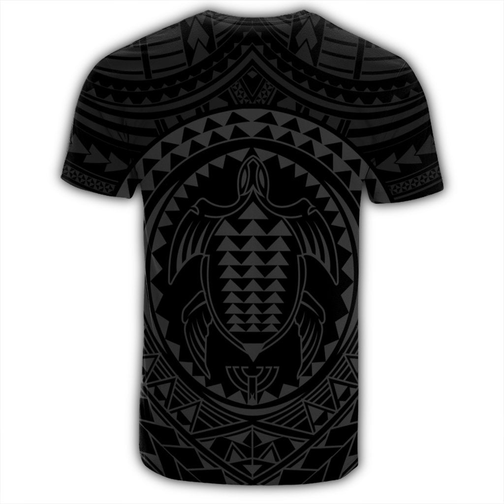 Hawaiian Kakau Honu Arc Polynesian Gray T Shirt - Polynesian Pride