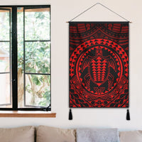 Hawaiian Kakau Honu Arc Polynesian Red Hanging Poster - AH - Polynesian Pride
