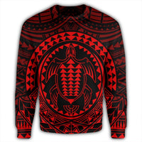 Hawaiian Kakau Honu Arc Polynesian Red Sweatshirt - AH - Polynesian Pride