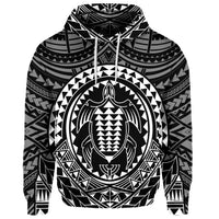Custom Hawaiian Kakau Honu Arc Polynesian White Hoodie - Polynesian Pride