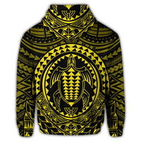 Hawaiian Kakau Honu Arc Polynesian Yellow Zip Hoodie - Polynesian Pride
