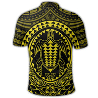Hawaiian Kakau Honu Arc Polynesian Yellow Polo Shirt - Polynesian Pride