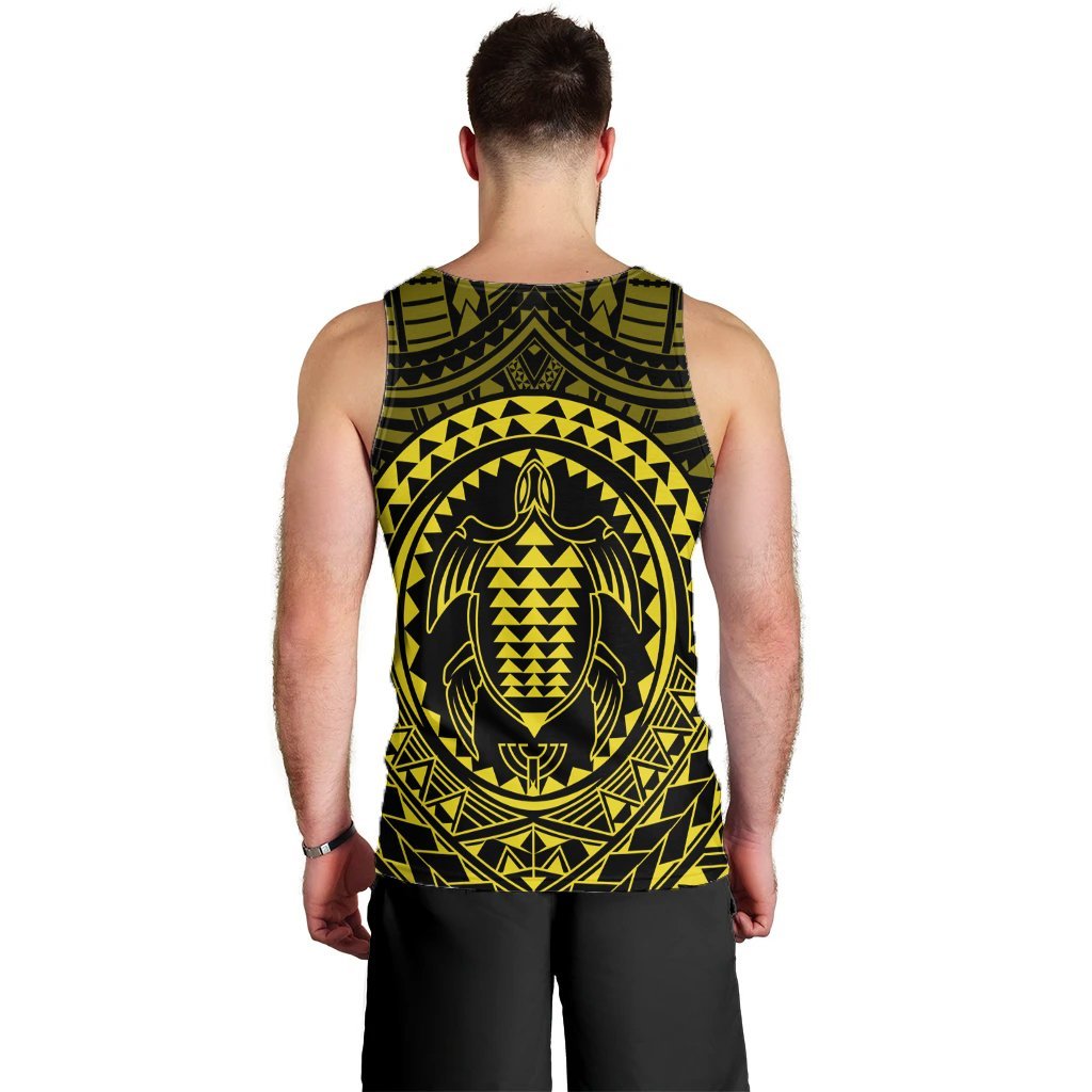 Hawaiian Kakau Honu Arc Polynesian Yellow Tank Top - AH - Polynesian Pride
