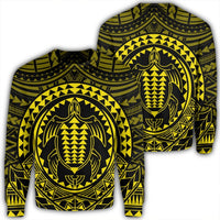 Hawaiian Kakau Honu Arc Polynesian Yellow Sweatshirt - AH Unisex Black - Polynesian Pride