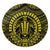 Hawaiian Kakau Honu Arc Polynesian Yellow Round Carpet - AH Round Carpet Luxurious Plush - Polynesian Pride