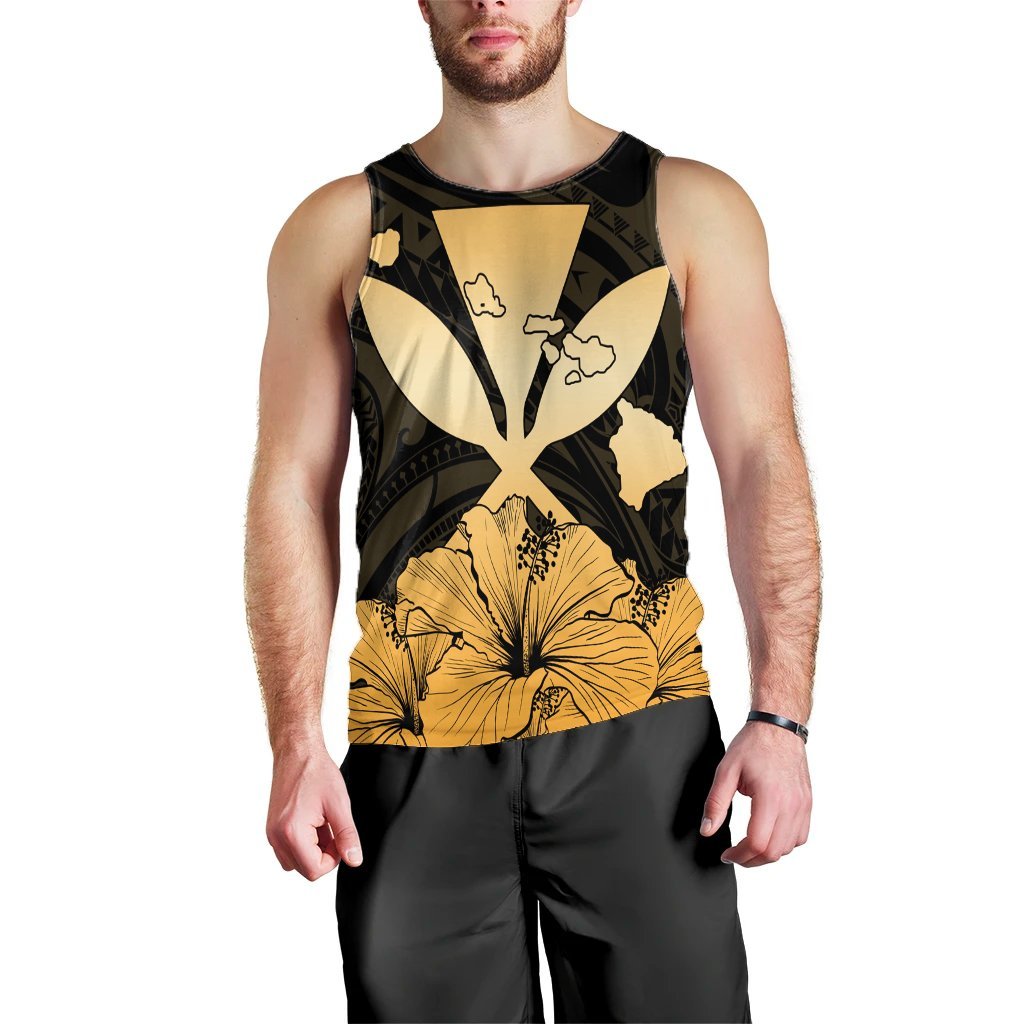 Hawaiian Kanaka Tank Top Hibiscus Polynesian Love - AH Black - Polynesian Pride