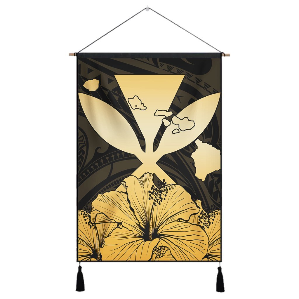 Hawaiian Kanaka Hanging Poster Hibiscus Polynesian Love - AH Hanging Poster Cotton And Linen - Polynesian Pride