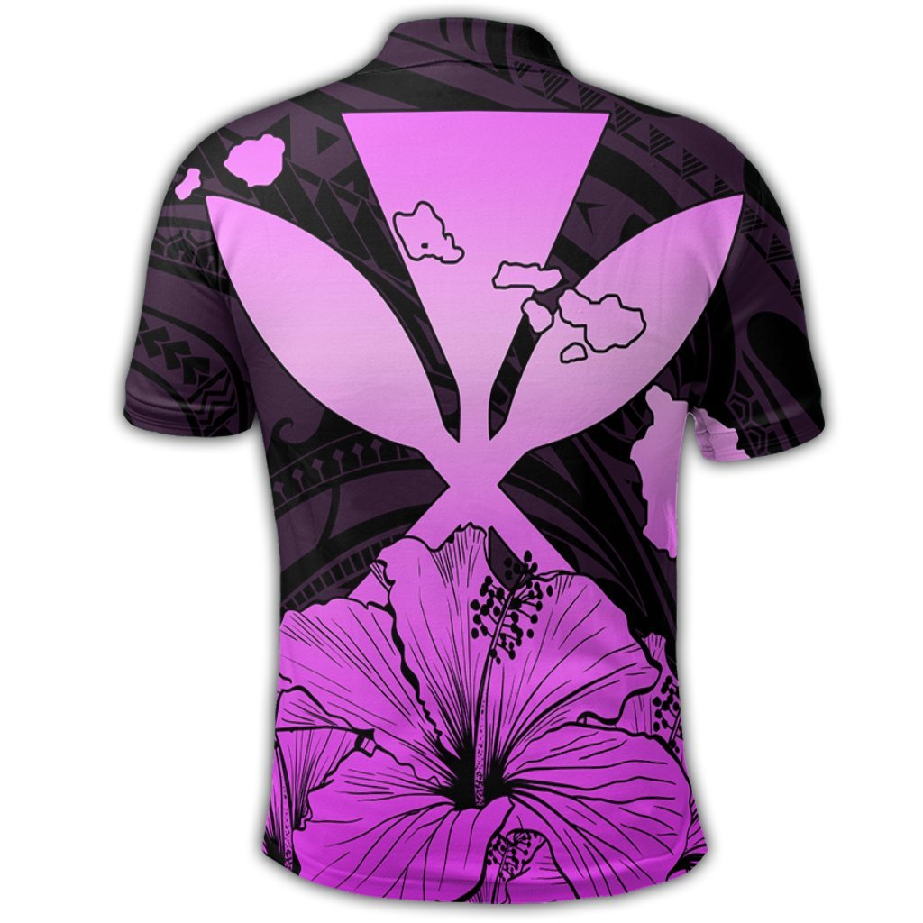 Hawaiian Kanaka Polo Shirt Hibiscus Polynesian Love Pink - Polynesian Pride