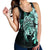 Hawaiian Kanaka Hibiscus Plumeria Mix Polynesian Turtle Racerback Tank - Turquoise - AH - Polynesian Pride