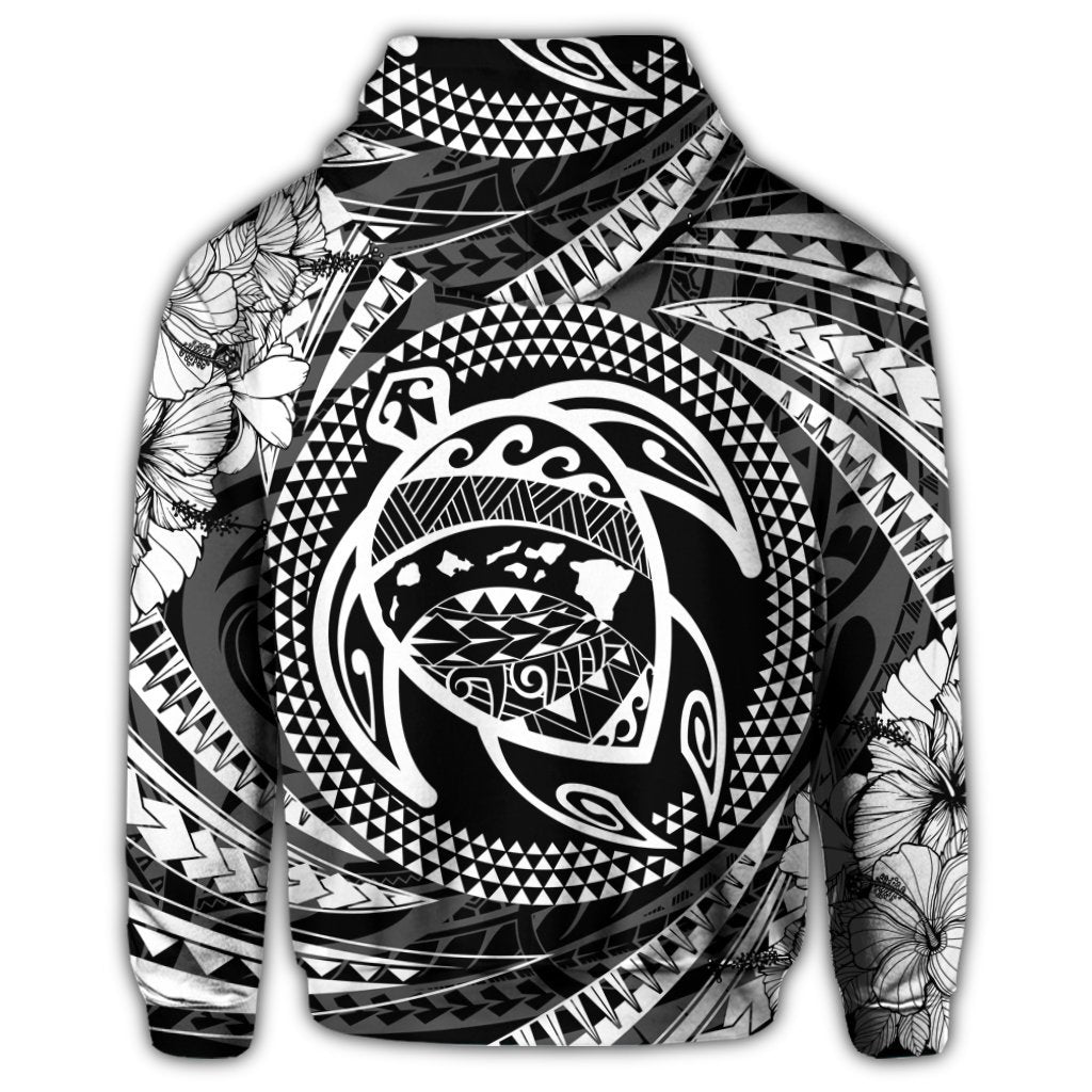 Hawaiian Kanaka Honu Hibiscus Tornando Polynesian Hoodie - Polynesian Pride