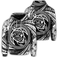 Hawaiian Kanaka Honu Hibiscus Tornando Polynesian Hoodie Unisex Art - Polynesian Pride