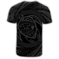 Hawaiian Kanaka Honu Hibiscus Tornando Polynesian Gray T Shirt - Polynesian Pride