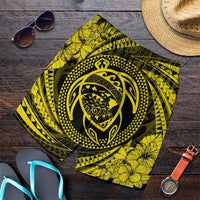 Hawaiian Kanaka Honu Hibiscus Tornando Polynesian Yellow Men's Shorts - AH Art - Polynesian Pride