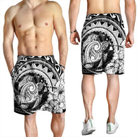 Hawaiian Kanaka Honu Map Hibiscus Globular Polynesian Men's Shorts - AH - Polynesian Pride