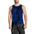 Hawaiian Kanaka Honu Map Hibiscus Globular Polynesian Blue Tank Top - AH Black - Polynesian Pride