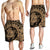 Hawaiian Kanaka Honu Map Hibiscus Globular Polynesian Gold Men's Shorts - AH - Polynesian Pride