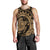 Hawaiian Kanaka Honu Map Hibiscus Globular Polynesian Gold Tank Top - AH Black - Polynesian Pride