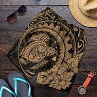 Hawaiian Kanaka Honu Map Hibiscus Globular Polynesian Gold Men's Shorts - AH Art - Polynesian Pride