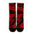 Hawaiian Kanaka Honu Map Hibiscus Globular Polynesian Red Crew Socks - AH - Polynesian Pride