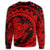 Hawaiian Kanaka Honu Map Hibiscus Globular Polynesian Red Sweatshirt - AH - Polynesian Pride