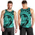 Hawaiian Kanaka Honu Map Hibiscus Globular Polynesian Turquoise Tank Top - AH - Polynesian Pride