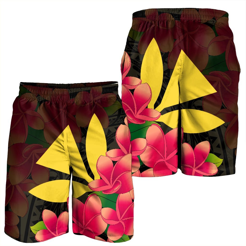 Hawaiian Kanaka Plumeria Polynesian Men's Shorts - AH - Polynesian Pride