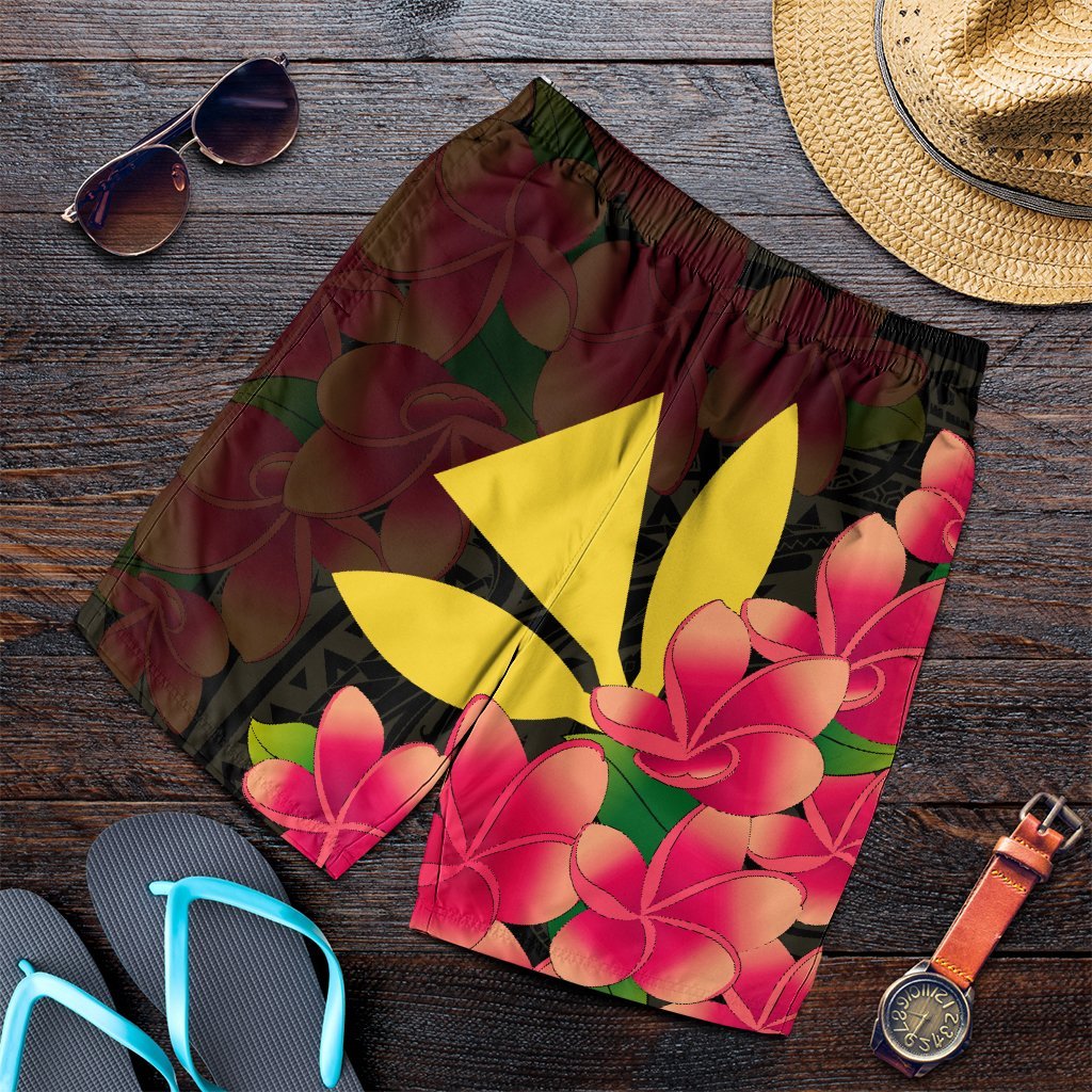 Hawaiian Kanaka Plumeria Polynesian Men's Shorts - AH Art - Polynesian Pride