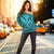 Hawaiian Kanaka Polynesian Tribal Women's Off Shoulder Sweater Reggae Color Blue AH - Polynesian Pride