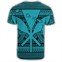 Hawaiian Kanaka Polynesian Tribal T Shirt Reggae Color Blue - Polynesian Pride