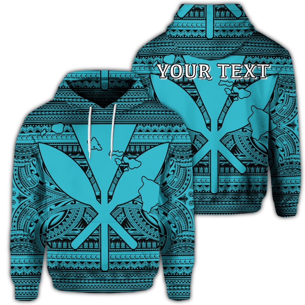 Custom Hawaiian Kanaka Polynesian Hoodie Tribal Reggae Color Blue Unisex Art - Polynesian Pride