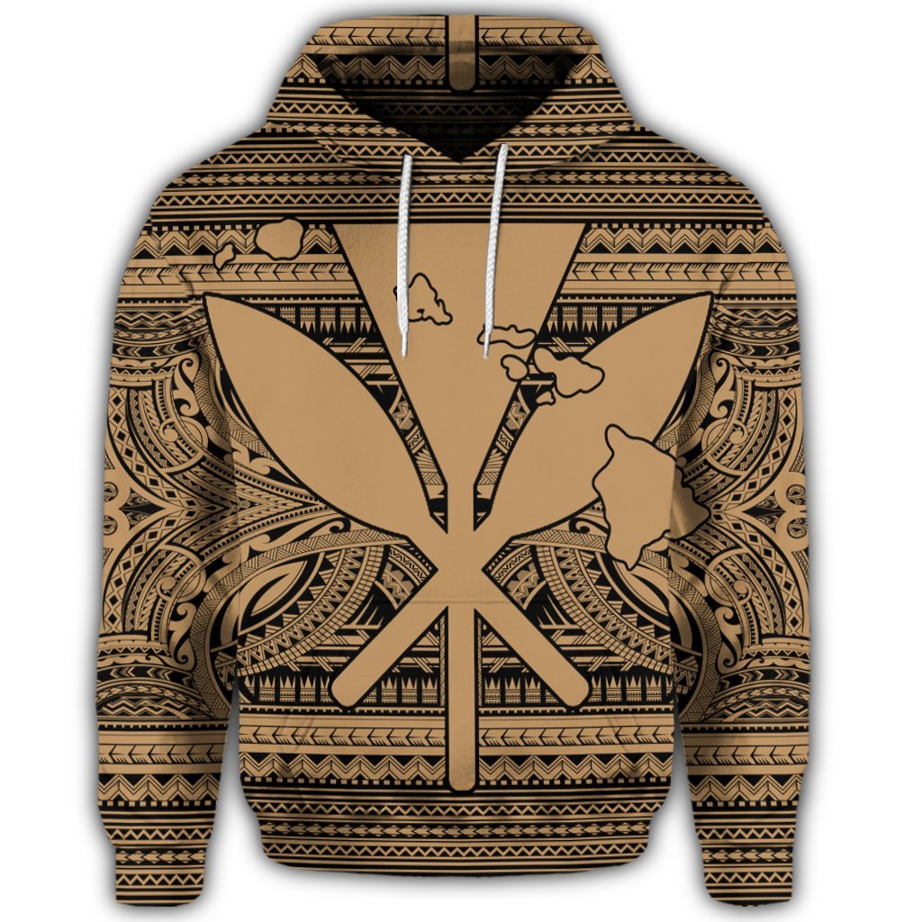 Hawaiian Kanaka Polynesian Hoodie Tribal Reggae Color Gold - Polynesian Pride