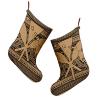 Hawaiian Kanaka Polynesian Tribal Christmas Stocking Reggae Color Gold AH - Polynesian Pride