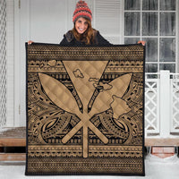 Hawaiian Kanaka Polynesian Tribal Premium Quilts Reggae Color Gold AH - Polynesian Pride