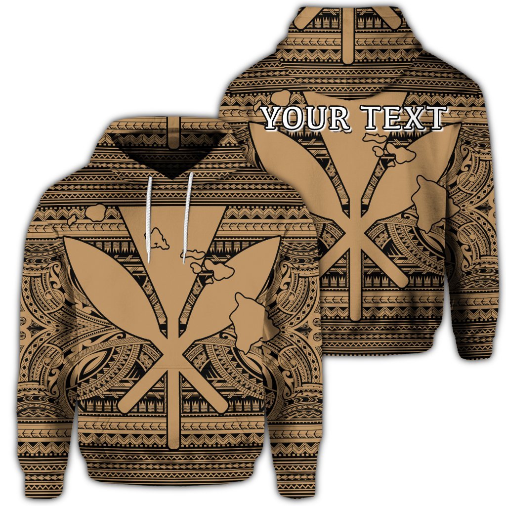 Custom Hawaiian Kanaka Polynesian Hoodie Tribal Reggae Color Gold Unisex Art - Polynesian Pride