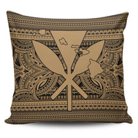 Hawaiian Kanaka Polynesian Tribal Pillow Covers Reggae Color Gold AH Pillow Covers Black - Polynesian Pride